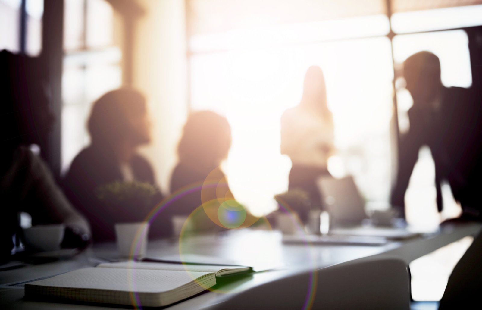 Shot of a group of business colleagues talking together during a meeting in a boardroom.